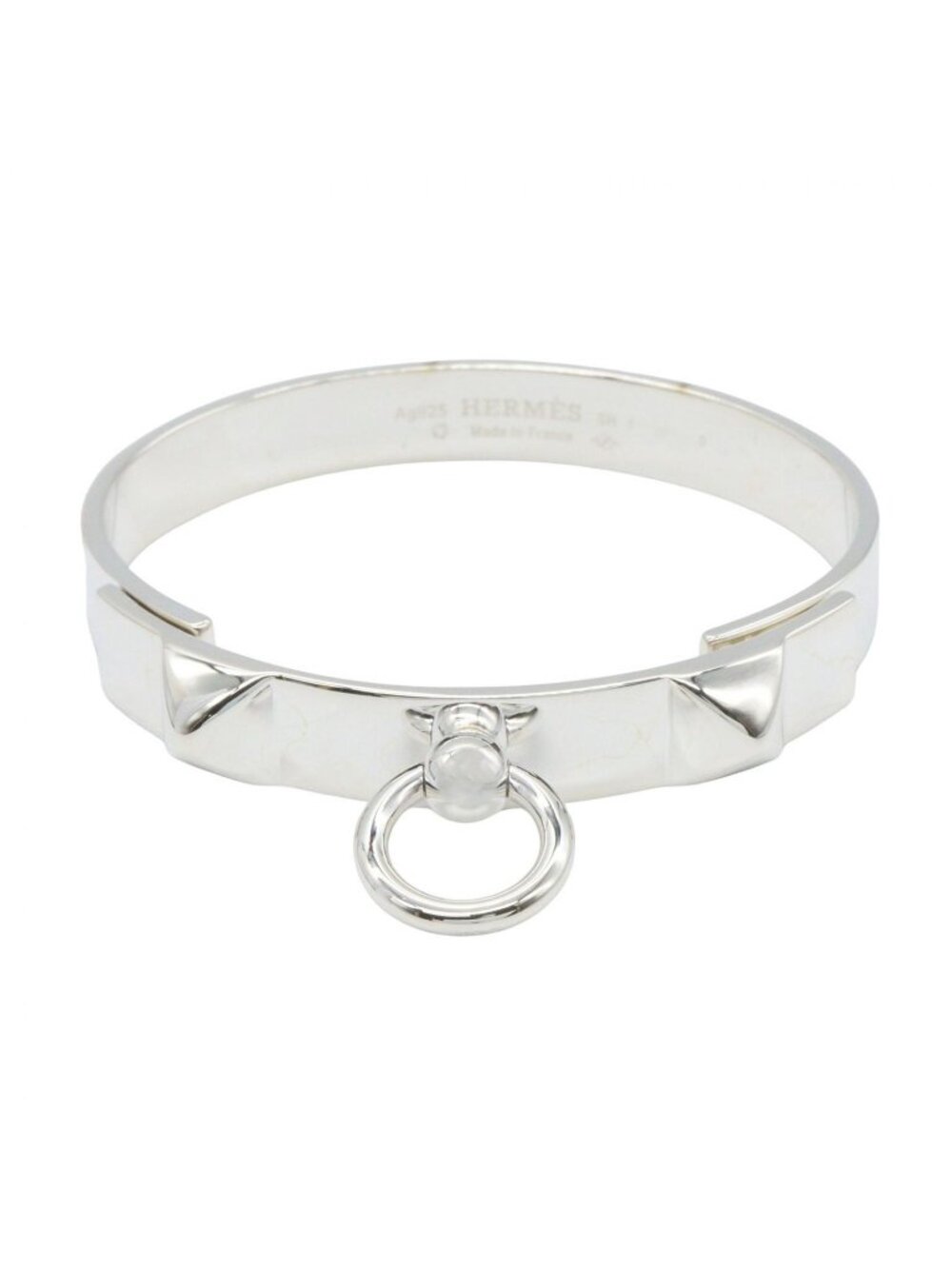 Hermes Bangle Collier de Chien Hangul 15.5 cm 925 Sterling Silver Bracelet